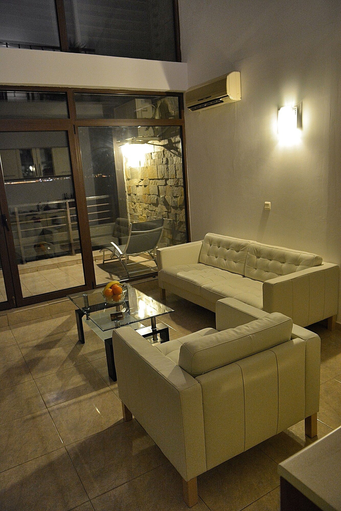 Open-plan living area with the terrace beyond